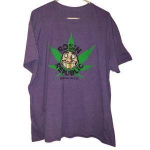 Men's Light purple weed Themed "Rosin Republic" Size XXL Tshirt (A015)